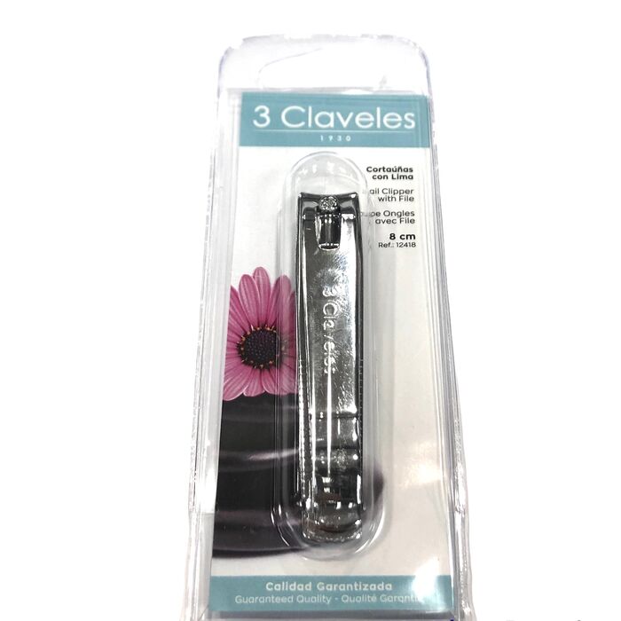 3 CLAVELES CORTAUÑAS CON LIMA CROMADO 8CMS