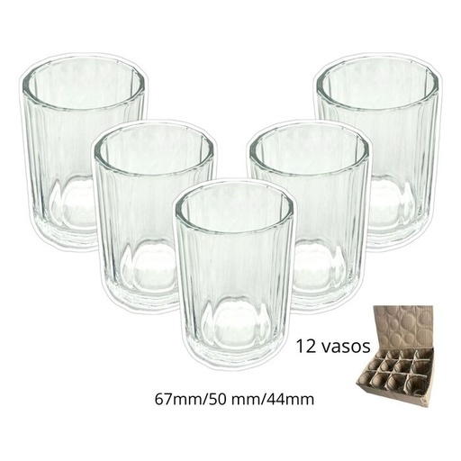 [8154] VASOS DE TE PACK 12UDS- (67mm/50mm/44mm)