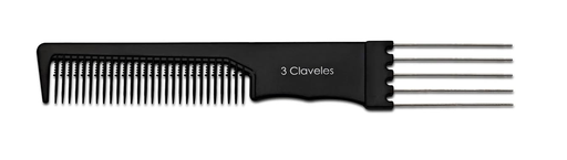 [12340] 3 CLAVELES PEINE AHUECADOR 5 PUAS METALICAS